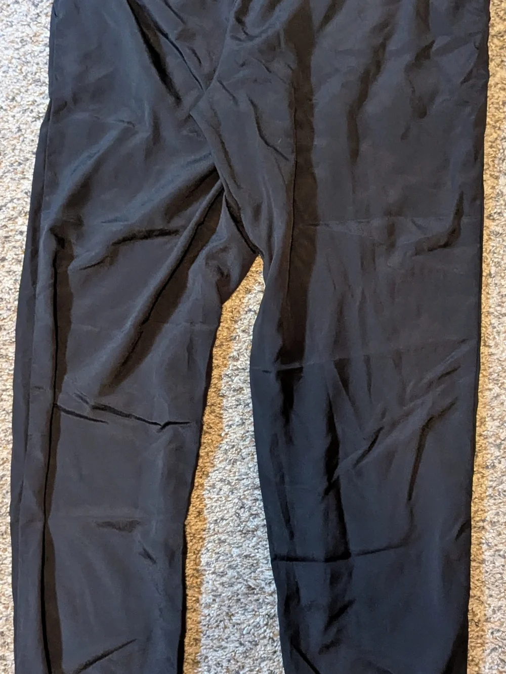 Michael Kors Black Elastic Waist Track Pants with Drawstring